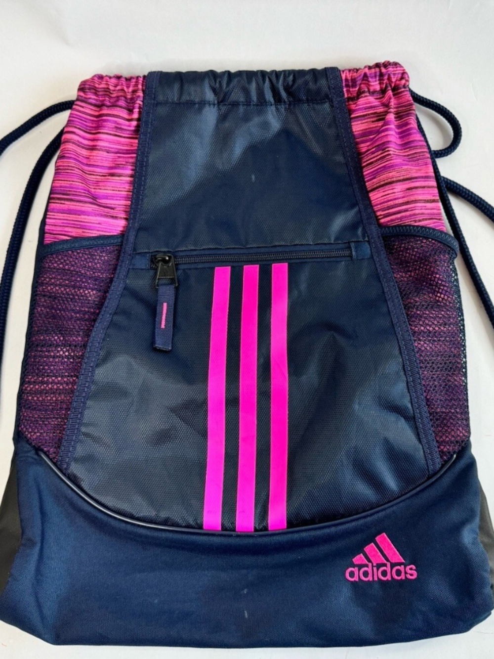 Adidas Unisex Alliance ll Sackpack Backpack In Hot Pink/Navy Blue